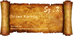 Szima Károly névjegykártya