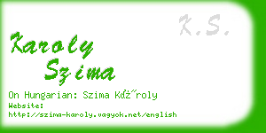 karoly szima business card